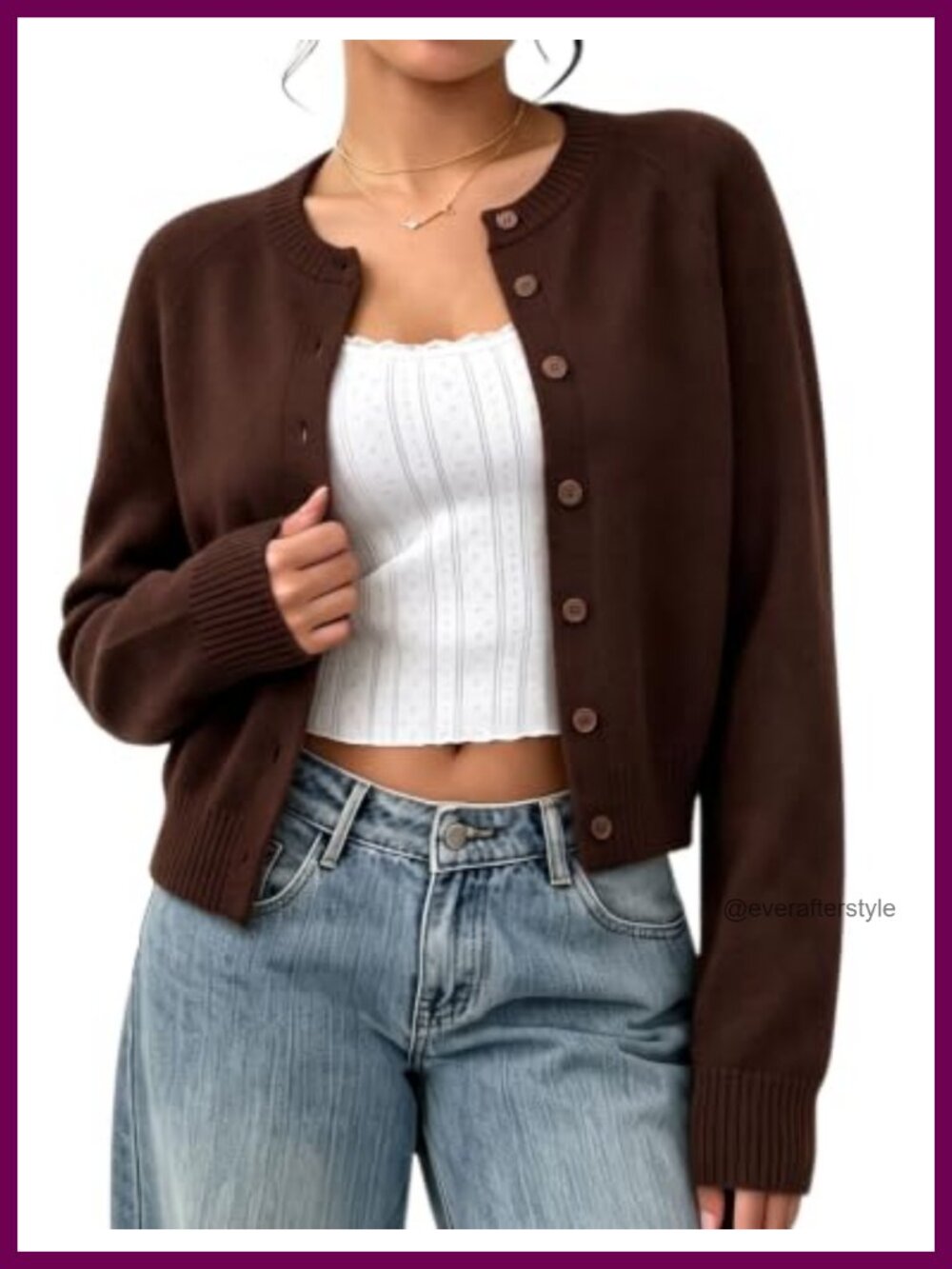 Chunky Cropped Cardigan Sweater for Women Knit Button Up Long Sleeve